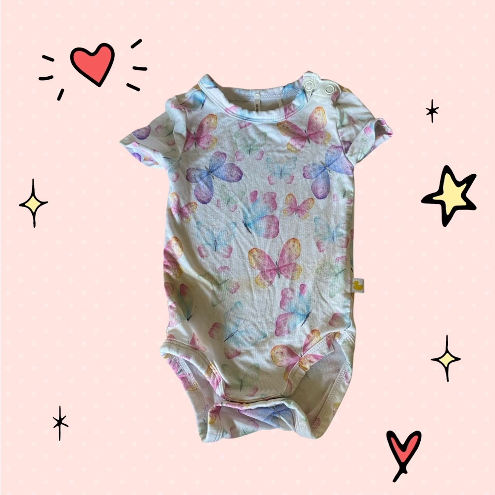 Posh Peanut Parz Multicolor Butterfly Bodysuit NB